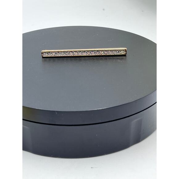 SWAROVSKI SAL Vintage Gold Tone Rhinestone Signed Elongated Bar Pin Brooch - Picture 5 of 9